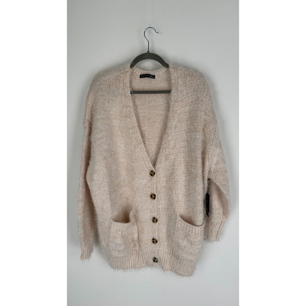 Black Tape Womens Beige Knit Cardigan Sweater Long Sleeve Button Up Size 1X NWT